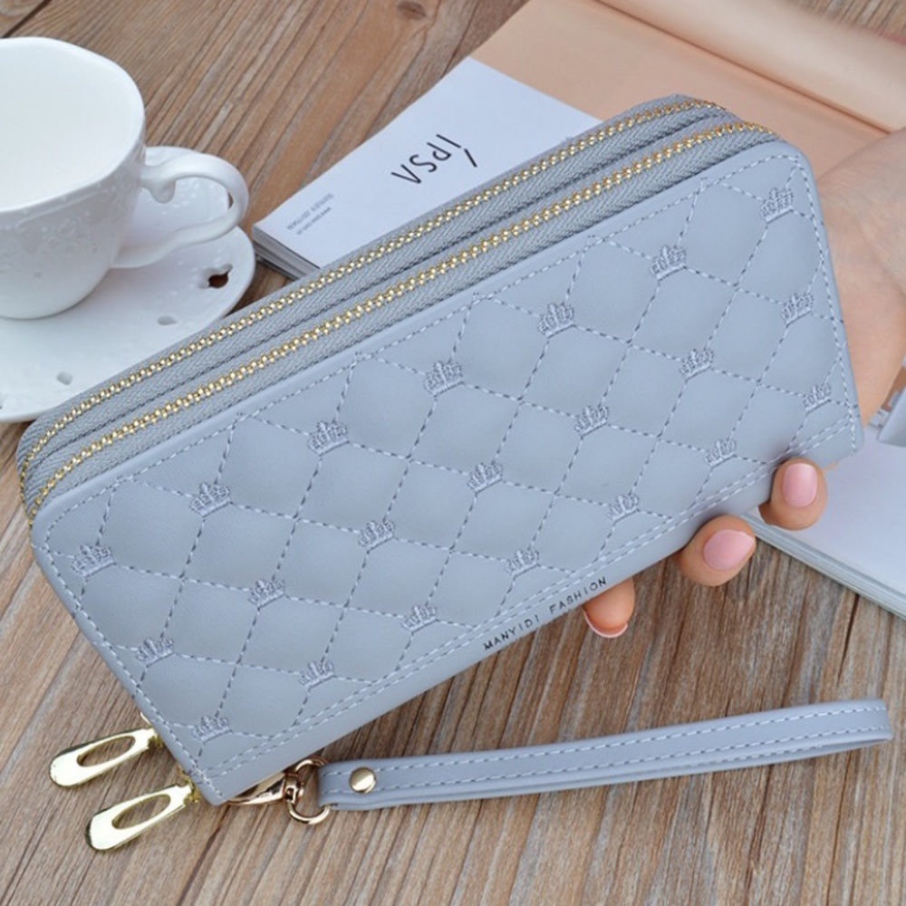 Double Zip Crown Logo Wallet / Wristlet NEW